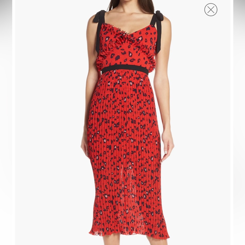 Foxiedox women midi leopard print dress - size medium. Like new!